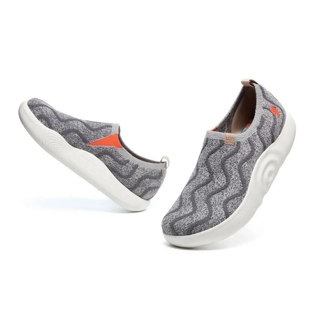 UIN Women's Walking Shoes Slip On Knitted Casual Sneaker (Toledo X- Grey Ripple) - Picture 6 of 10